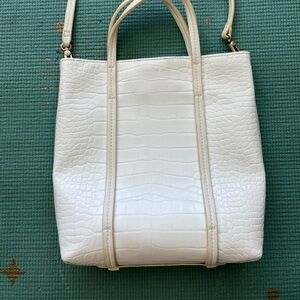 Elizabeth & James for KOHL’s - Elegant Cream Crocodile-Embossed Tote Bag